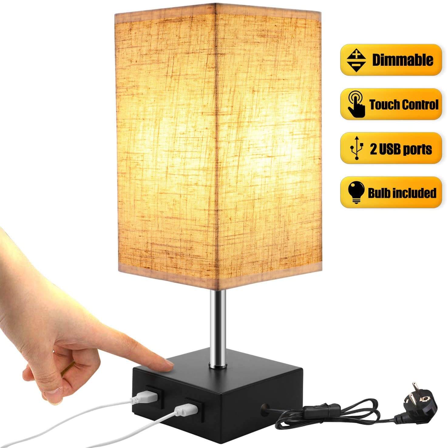 LE LampUX Lampe de Chevet LED WiFi Intelligente, Fonctionne avec